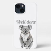Artistic Graphite Koala Illustration Phone Case iPhoneケース (裏面)