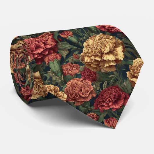 Artistic Groomsman Gift Carnation Flower ネクタイ (ロール)