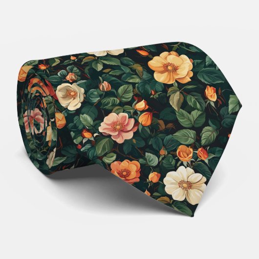 Artistic Groomsmen Gift Rose Floral ネクタイ (ロール)