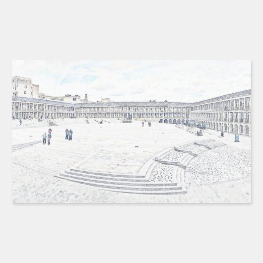 Artistic Halifax Piece Hall Heritage Landmark 長方形シール (正面)