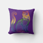 Artistic Home Decor Vibrant Swirl Cat クッション (正面)