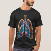 Artistic Human Lungs: Digital Circuitry & Neon Lig Tシャツ (正面)