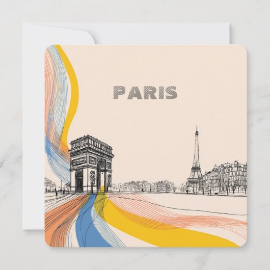 artistic illustration of iconic paris landmarks シーズンカード (正面)