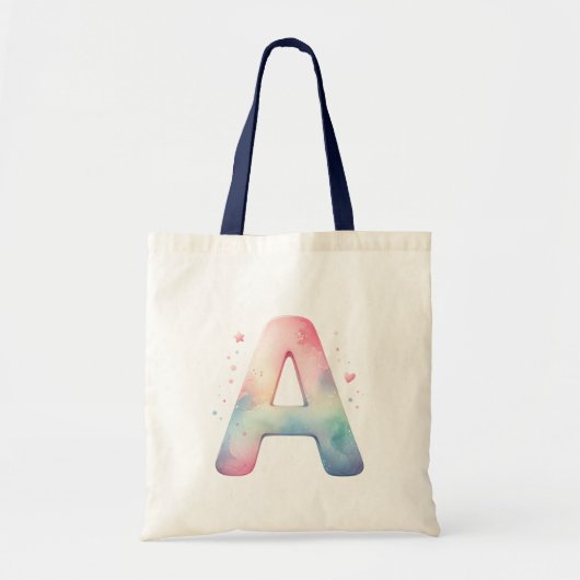 Artistic Initial 'A' - Custom Name Tote Bag トートバッグ (正面)