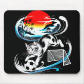 Artistic Japanese Soccer Cat for gaming, office マウスパッド (正面)