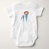 Artistic Jellyfish T-Shirt - Ethereal Glow on Dark ベビーボディスーツ (裏面)
