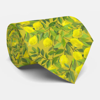 Artistic Lemon Tree Tie for Men ネクタイ