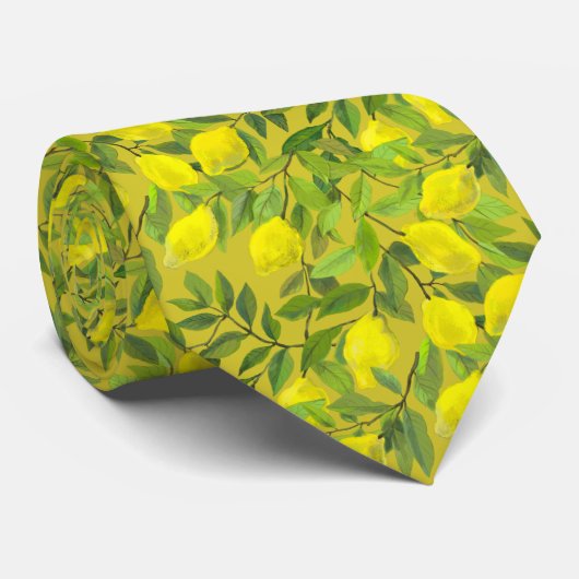 Artistic Lemon Tree Tie for Men ネクタイ (ロール)