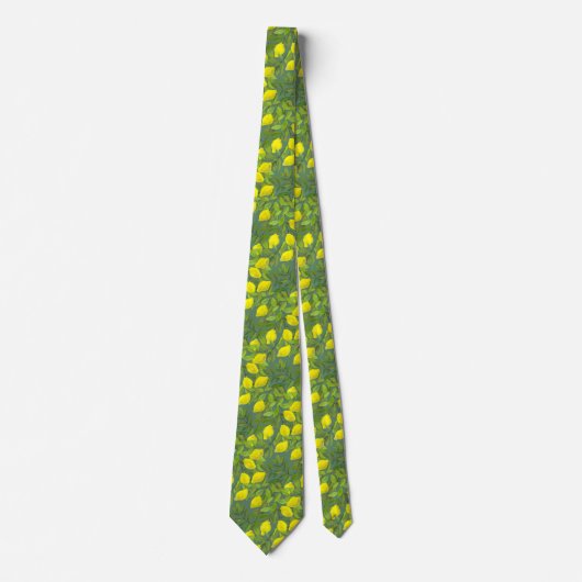 Artistic Lemon Tree Tie for Men ネクタイ (正面)