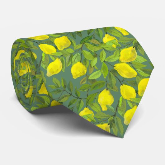 Artistic Lemon Tree Tie for Men ネクタイ (ロール)