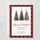 Artistic Leopard Print Christmas Tree Greeting  シーズンカード (正面)