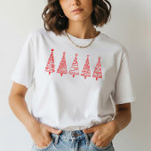 Artistic Line Art Christmas Trees Holiday Tee Tシャツ