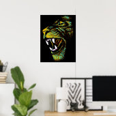 Artistic Lion Head Illustration - Lion Poster ポスター (ホームオフィス)