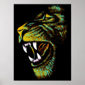 Artistic Lion Head Illustration - Lion Poster ポスター (正面)
