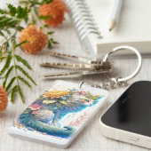 Artistic Majestic Kitty Cat Illustration キーホルダー (正面右)