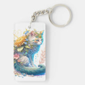Artistic Majestic Kitty Cat Illustration キーホルダー (裏面)