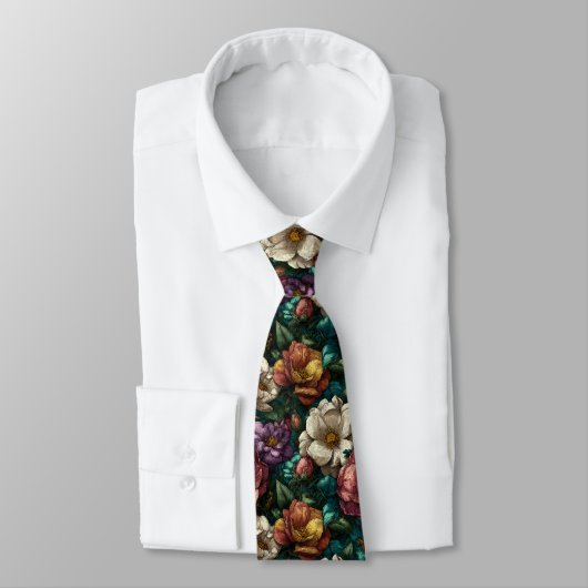 Artistic Mens Accessories Gardenias Flower ネクタイ (タイ)
