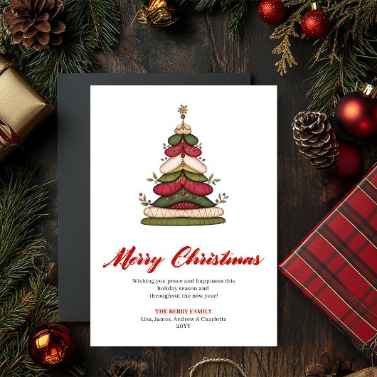 Artistic Minimalist Christmas Tree Greeting Card シーズンカード