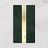 Artistic Modern Emerald Green & Gold Business Card 名刺 (正面)