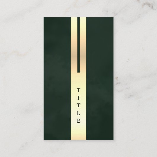 Artistic Modern Emerald Green & Gold Business Card 名刺 (正面)