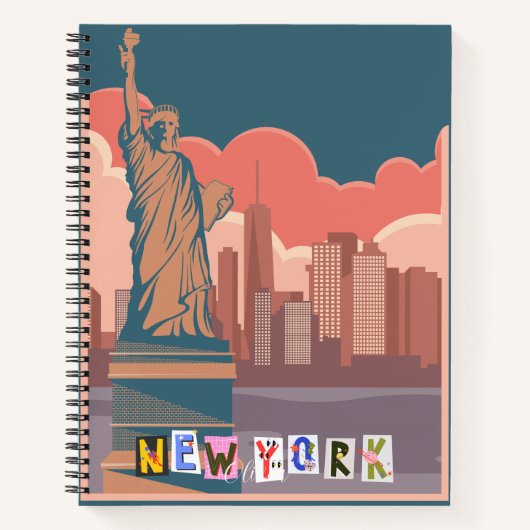 Artistic New York Skyline Personalized  ノートブック (正面)