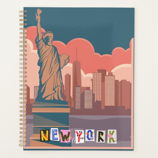 Artistic New York Skyline  Personalized  プランナー手帳 (正面)