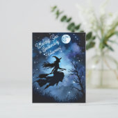 Artistic Night Silhouette Halloween Witch ポストカード (スタンド正面)