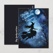 Artistic Night Silhouette Halloween Witch ポストカード (正面/裏面)