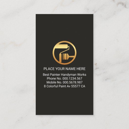 Artistic Paint Brush Painting Home 名刺 (裏面)