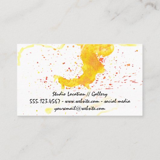 Artistic Paint Colorful Background | Stylish 名刺 (裏面)
