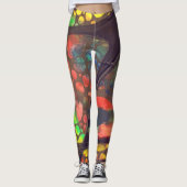 Artistic painting and collage legging pants レギンス (正面)