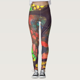 Artistic painting and collage legging pants レギンス