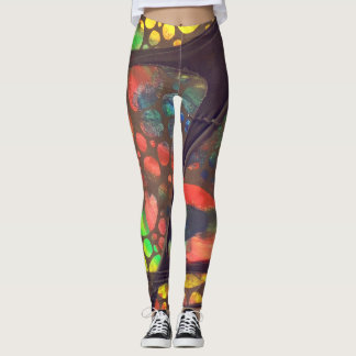Artistic painting and collage legging pants レギンス