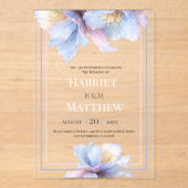 Artistic Pastel Botanical Florals Wedding アクリル招待状 (正面)