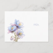 Artistic Pastel Botanical Florals Wedding エンクロージャーカード (裏面)