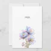 Artistic Pastel Botanical Florals Wedding セーブザデート (裏面)