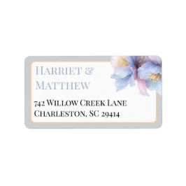 Artistic Pastel Botanical Florals Wedding ラベル