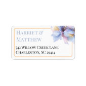 Artistic Pastel Botanical Florals Wedding ラベル (正面)