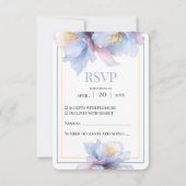Artistic Pastel Botanical Florals Wedding 出欠カード (正面)