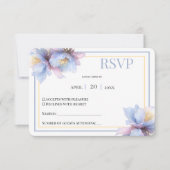 Artistic Pastel Botanical Florals Wedding 出欠カード (正面)