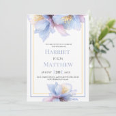 Artistic Pastel Botanical Florals Wedding 招待状 (スタンド正面)