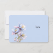 Artistic Pastel Botanical Florals Wedding QR Code 出欠カード (裏面)