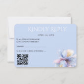 Artistic Pastel Botanical Florals Wedding QR Code 出欠カード (正面)