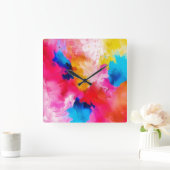  artistic patches  - modern スクエア壁時計 (ホーム)