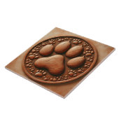 Artistic Paw Print Tile Adorning a Rustic Surface タイル (側面)