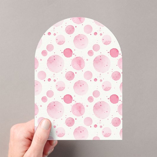 Artistic Pink Bubbles Acrylic Invitation アクリル招待状 (インサイチュ (ポータブル))