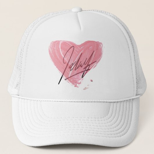Artistic Pink Heart Cap キャップ (正面)