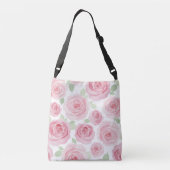 Artistic Pink Watercolor Tote クロスボディバッグ (裏面)