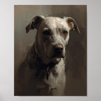 Artistic Pitbull Dog - Abstract Expressionist Styl ポスター