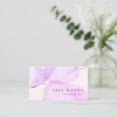 Artistic Purple Pink Watercolor Beauty Salon 名刺 (スタンド正面)
